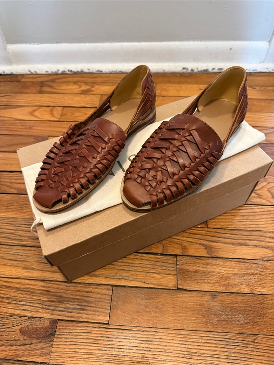 Nisolo Brown Woven Leather Huarache Slip-Ons NWB main image 8